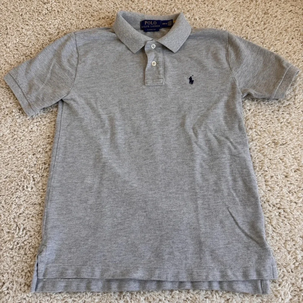 Lot Of 3 Pool Ralph Lauren Boys Classic Fit Polo Size M 10-12 White Grey Yellow
